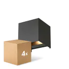 Mehrfachpackung 4x D'Lite LED Wandleuchte Elingen Aluminium Schwarz 4.9W 480lm - 830 Warmweiß